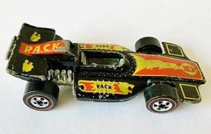 Hot Wheels Redline 1973 Formula P.A.C.K Black w Yellow & Orange Tampos - Picture 1 of 5