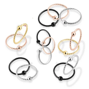 Nose Ring Ear Nipple Nose hoop Twisted Surgical Steel Tragus Cartilage Helix - Picture 1 of 7