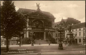 DÜSSELDORF am Rhein Postkarte ~1920 Bismarck-Denkmal und Kunsthalle Postcard - Picture 1 of 2