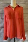 Forever 21 Sheer See Through Button Up Coral Top Size Small