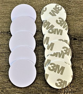 NFC TAGS 1 INCH NFC215 TAGS WITH ADHISVE BACKING 10 PACK FREE SHIPPING