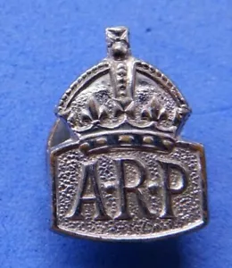 WW2 ARP Small size Chromed Brass Lapel Mufti Badge Home Front / Civil Defence - Picture 1 of 4