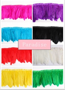 2 yardas paletas de ganso negro con flecos parados borde plumas cosidas vendedor de EE. UU. - Imagen 1 de 5