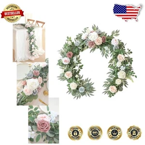 Romantic 6ft Faux Floral Eucalyptus Garland for Bridal Showers & Centerpieces - Picture 1 of 8