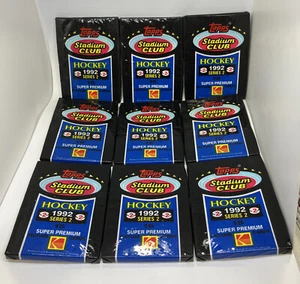 🏒  1992 Topps Stadium Club Hockey Series 2 Super Premium NHL LOT OF 9 Packs F/S - Picture 1 of 12
