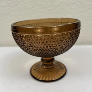 Indiana Glas Tiara Sandwich 4,5x4H Fuß Kompott Braun/Bernstein Vintage - Bild 1 von 7