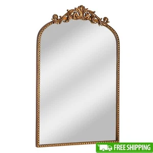 Gold Arch Metal Wall Mirror Elegant Home Decor Ideal Living Room Entryway New - Picture 1 of 17