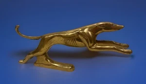 "Estatuilla Art Deco GREYHOUND de latón macizo de colección, 9 1/2"" x 4 1/4""" - Imagen 1 de 7