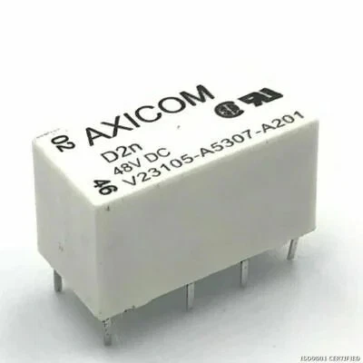 48V 3A DPDT NON LATCHING LOW SIGNAL RELAY V23105-A5307-A201 V23105A5307A201 - Image 1 of 1
