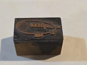 Early Goodyear Blimp Letterpress Ink Print Printer Block Stamp - Picture 1 of 3