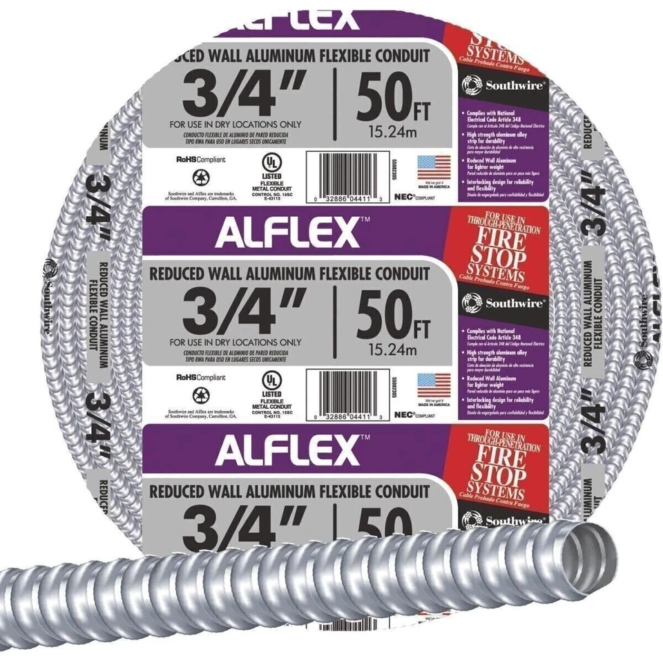 Southwire 50' 3/4" Flex Conduit — 第 1/1 张图片