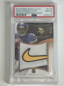2014 Immaculate #IGTB Teddy Bridgewater Gloves Logos Nike Swoosh /10 PSA 8 - Bild 1 von 2