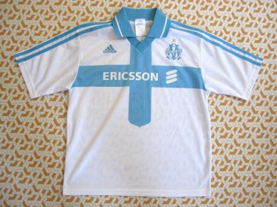 Maillot Olympique Marseille 2000 Adidas Ericsson OM Vintage enfant - 12 ans - Photo 1/4