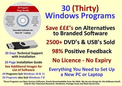 LibreOffice Software + PDF Editing Editor on USB or DVD Plus 28 Bonus Programs - Image 1 of 4