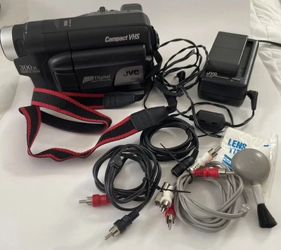 JVC GR-AXM225U Compact VHSC VHS-C Camcorder Tested Powers On NO Tape To Test Rec - Image 1 of 4