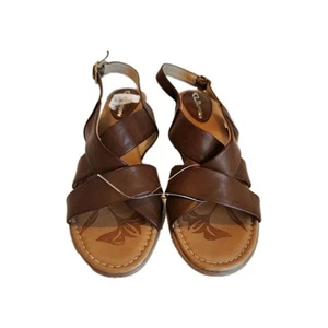 CL by Laundry Sandals Women's Size 9 Faux Leather Brown Adjustable Strap Shoes - Picture 1 of 12