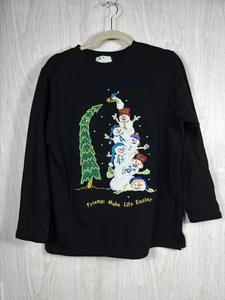 Quacker Factory Womens M Christmas Snowman Tree Top Holiday Festive Cotton Blend - Picture 1 of 4