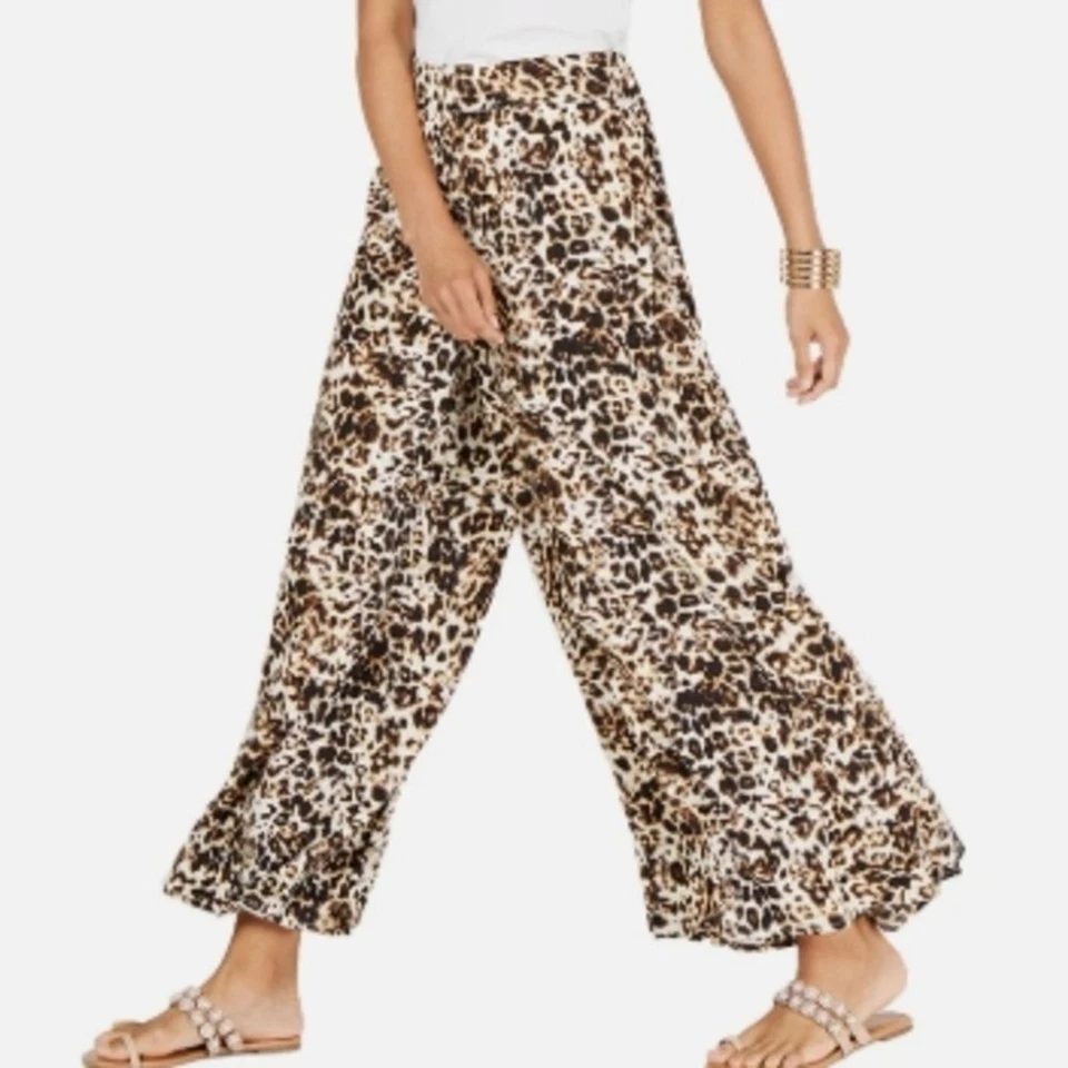 Pantalones Thalia Sodi Animal Print Pierna Ancha Nuevos con Etiquetas Misses Talla Mediana Foto 1 de 4