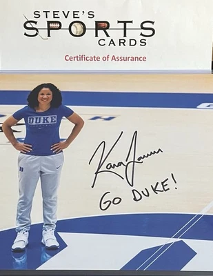 Fotografía 8x10 firmada por Kara Lawson Duke para mujer Bsk HC con certificado de autenticidad y cargador superior Foto 1 de 4