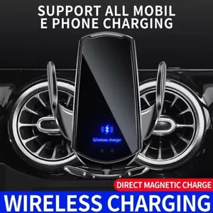 Wireless Automatic Clamping Smart Sensor Car Phone Holder Fast Charger Mount 15W - Picture 1 of 26
