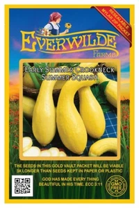 1 Oz Early Summer Crookneck Summer Squash Seeds - Everwilde Farms Mylar Packet - Picture 1 of 3