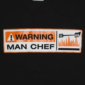 Warnung Mann Koch T-Shirt Large Feinschmecker Humor Neuheit Witz Kochen Essen - Bild 1 von 3