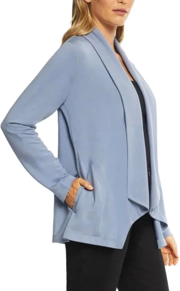 Max & Mia Women's Open Front Drape Cardigan Light Denim Size Medium