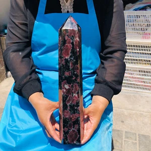 6,77 Pfund natürliches Feuerwerk Granat Obelisk Quarz Kristall Stab Spitze Heilung 1403 - Bild 1 von 19