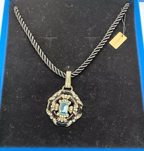 HEIDI DAUS Day and Night Enhancer Pendant Necklace Black Rope - Picture 1 of 8