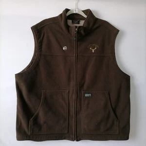 DDX Dri Duck Mens Brown Mock Neck Logo Full Zip Polyester Flex Vest Size X-Large - Picture 1 of 8