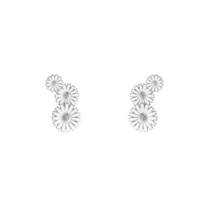 Georg Jensen. Sterling Silver DAISY Earrings with white Enamel. - Picture 1 of 1