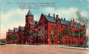 ST. JOSEPH'S HOSPITAL Creighton Memorial OMAHA, Nebraska NE - Postcard - Picture 1 of 2