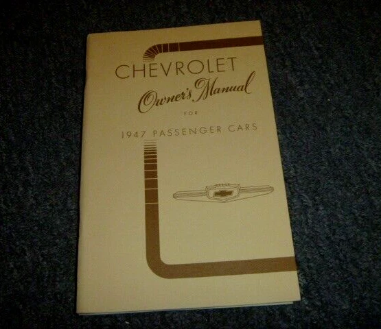 Chevrolet Town 1947 sedán manual del operador Fleetmaster Stylemaster XO Foto 1 de 1