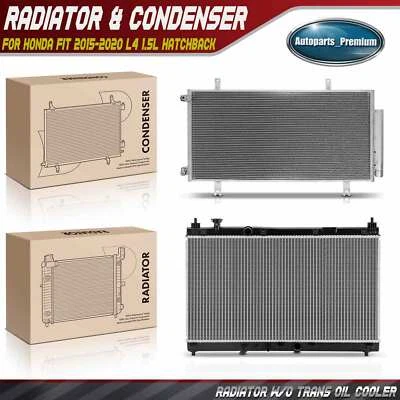 Kit de refrigeración de radiador y condensador de CA para Honda Fit 2015-2020 L4 1,5 L hatchback Foto 1 de 4