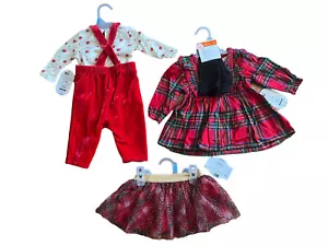 Christmas Cl yothing Baby Girls Outfits 3-6 Months Plaid Dress Jumpsuit Skirt R - Picture 1 of 8