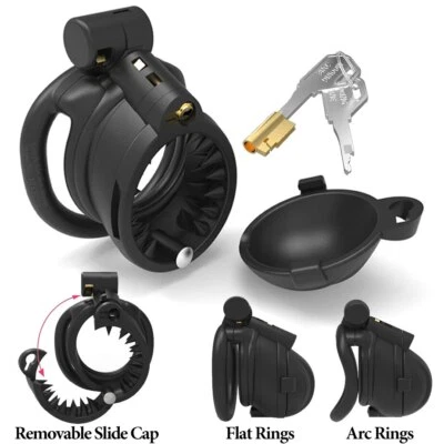 2023 Removable Slide Cap Male Chastity Device Thorn Peni Sleeve Cage Binding - Image 1 of 4