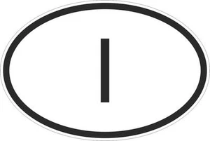 Aufkleber Sticker Code Auto Motorrad Ausschnitt Nationen Oval Italien - Bild 1 von 1
