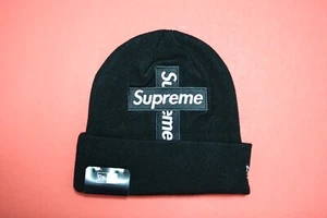 Supreme x New Era Box Logo Black Cross Beanie FW20 - Picture 1 of 7