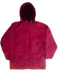 Eddie Bauer Red Winter Parka Men's Size Small Fleece Lined Removable Hood - Picture 1 of 6
