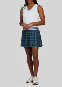 Willian Murray Damen ärmelloses Golf Tartan Spitzenkleid Größe XL weiß UV-Schutz - Bild 1 von 17