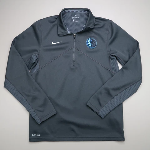Dallas Mavericks Pullover Mens Small Nike Dark Gray Dri Fit Quarter Zip Athletic Cover