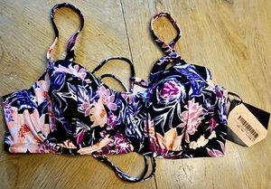 AVA & VIV WOMEN'S MULTICOLOR FLORAL PLUS PADDED UNDERWIRE BIKINI TOP 26W NEW! - Picture 1 of 2