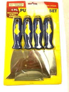 CENTRAL FORCE 4 PC PUTTY KNIFE SET INCLUDES 6-IN-1 NIFE STAINLESS STEEL BLADES - Picture 1 of 5