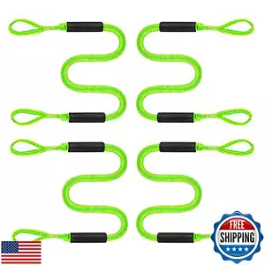 Pack of 4 Dock Bungee Line Marine Rope Docking Line for Boat Jet Ski(Green) - Picture 1 of 5