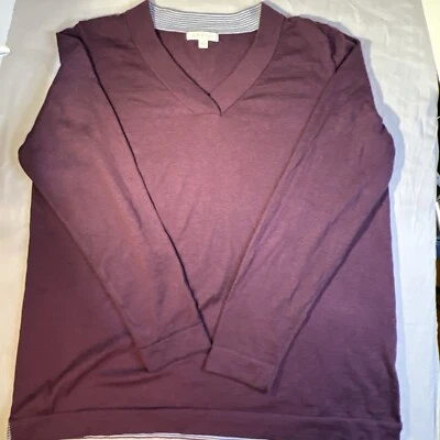 Orvis Vintage women’s Xl Maroon Merino Wool V Neck Sweater EUC - Image 1 of 4