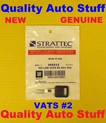 NEW OEM GM Single Sided VATS Chip Key #2 0.528k OHMS 595512 26019392 SEALED - Image 1 of 4