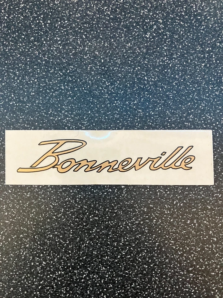 Triumph Bonneville - 2 off vinyl self adhesive sticker 115x30mm (Gold on clear) - Image 1 of 1