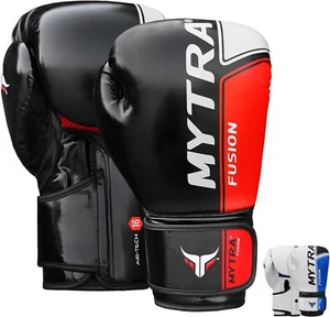 Guantes de boxeo de cuero artificial Mytra Fusion y guantes de boxeo Air Tech - Imagen 1 de 13