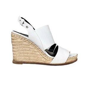 BALENCIAGA Size 41 White Leather Espadrille Wedge Sandals heels - Bild 1 von 11