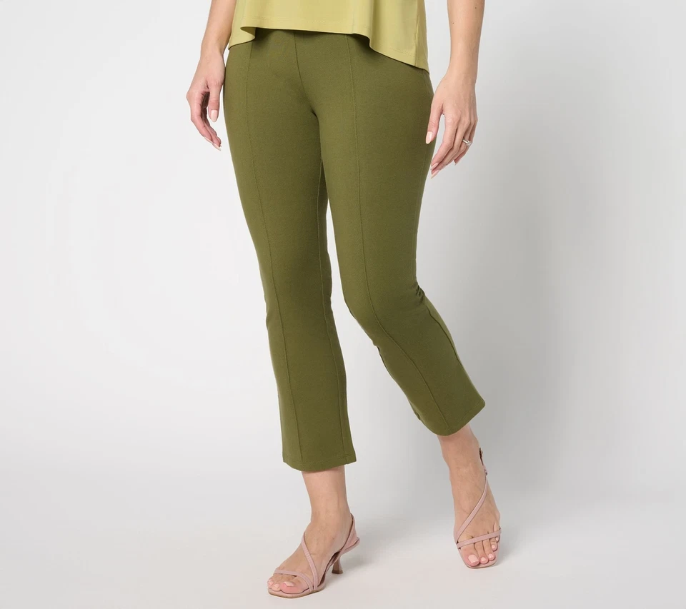 Women with Control Women's Petite Pants PS Tummy 86 Straight Leg Green A689578 - Image 1 of 4